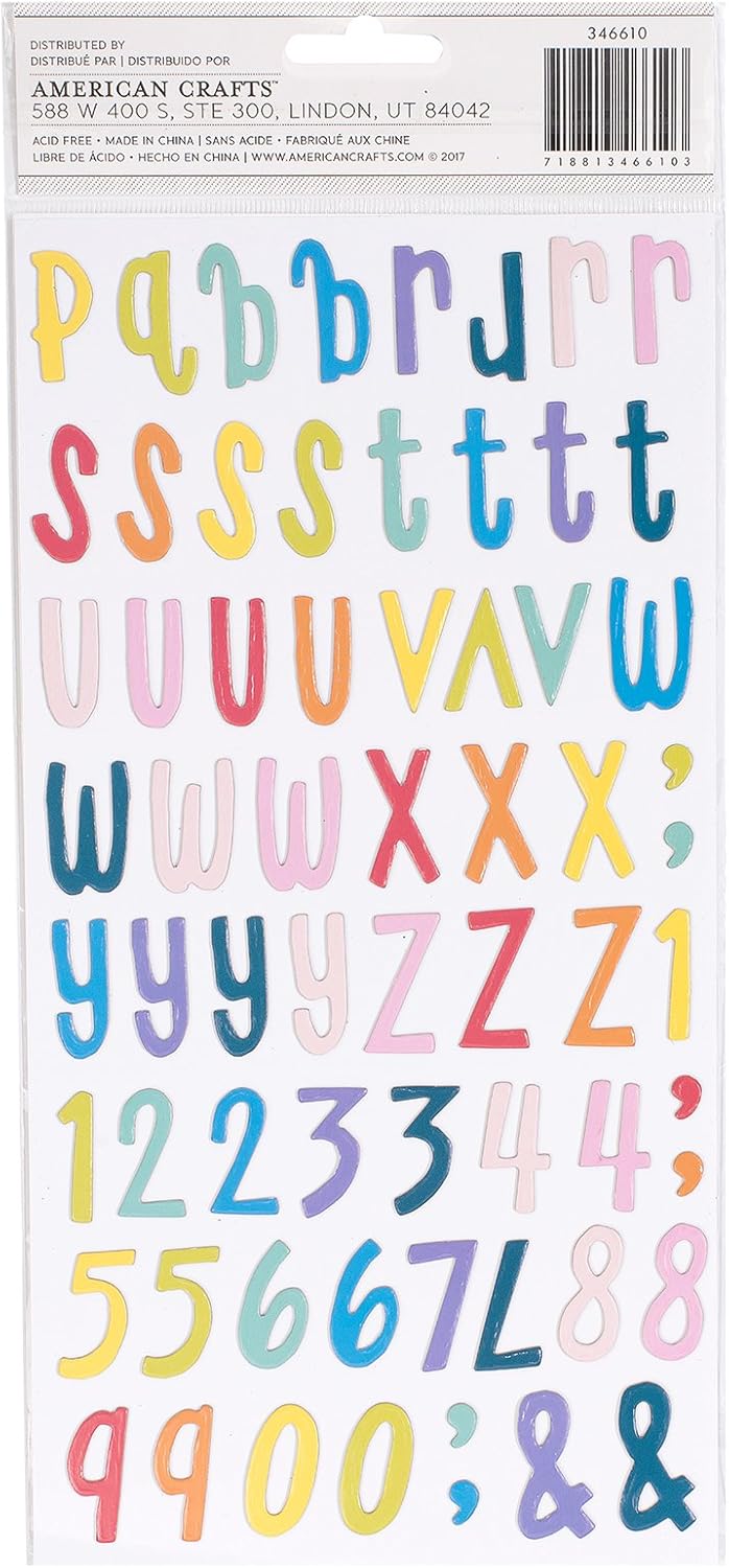 Thickers Shimelle Box Of Crayons CRAYON BOX Chipboard Letter Stickers