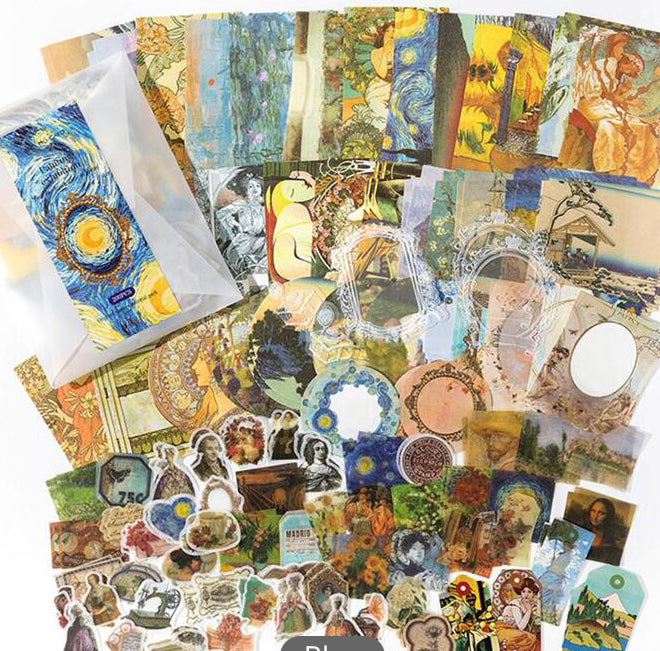 Van Gogh Art Exhibit Ephemera Junk Journal Pack 50pc