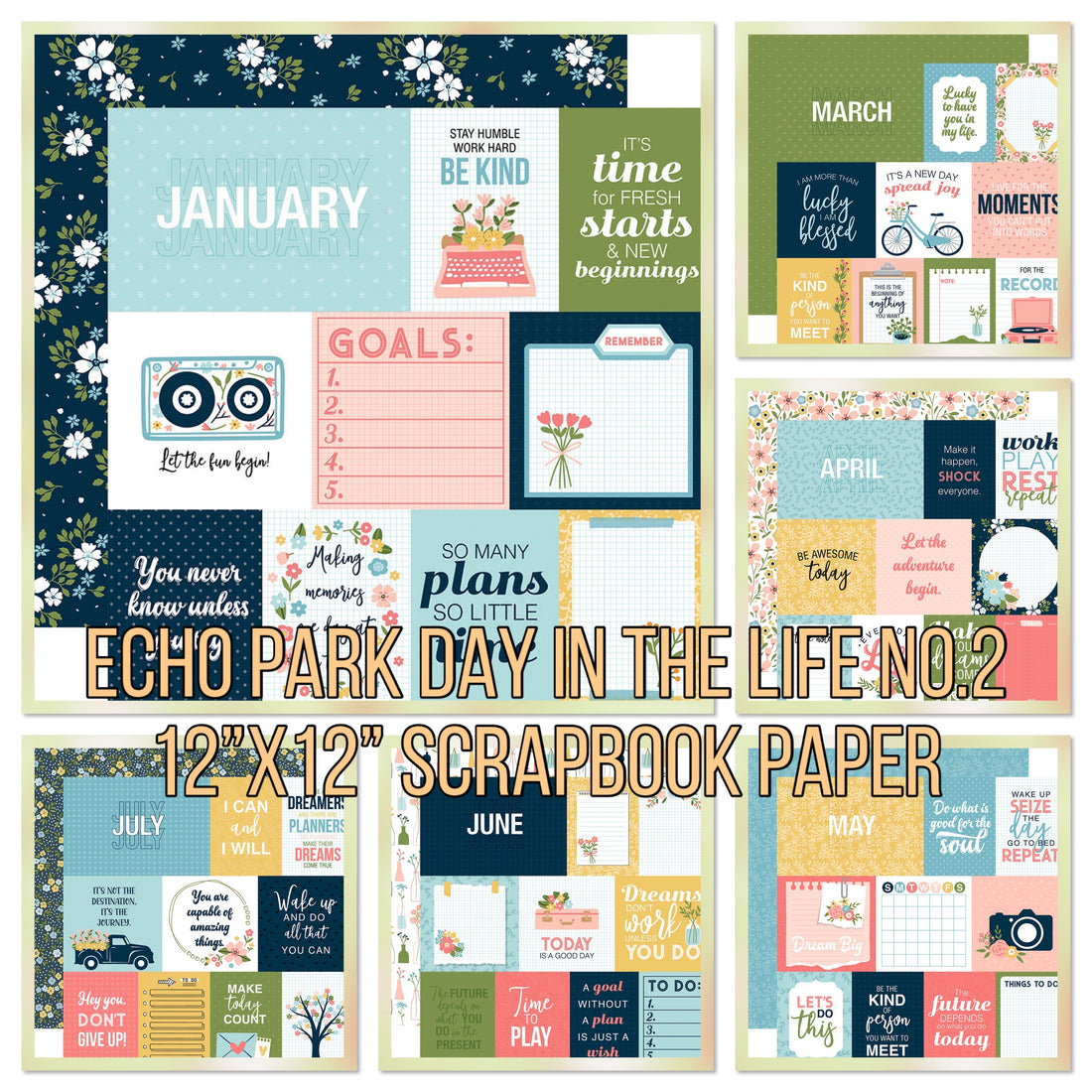 Echo Park DAY IN THE LIFE No.2 12”X12” Scrapbook Paper