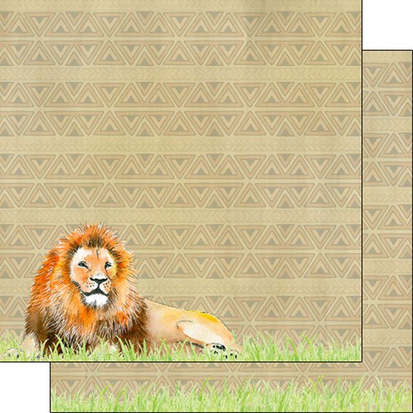 Scrapbook Customs SAFARI LION 12"X12" Scrapbook Paper