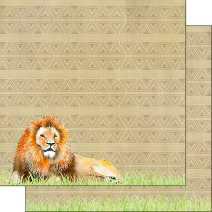 Scrapbook Customs SAFARI LION 12&quot;X12&quot; Scrapbook Paper