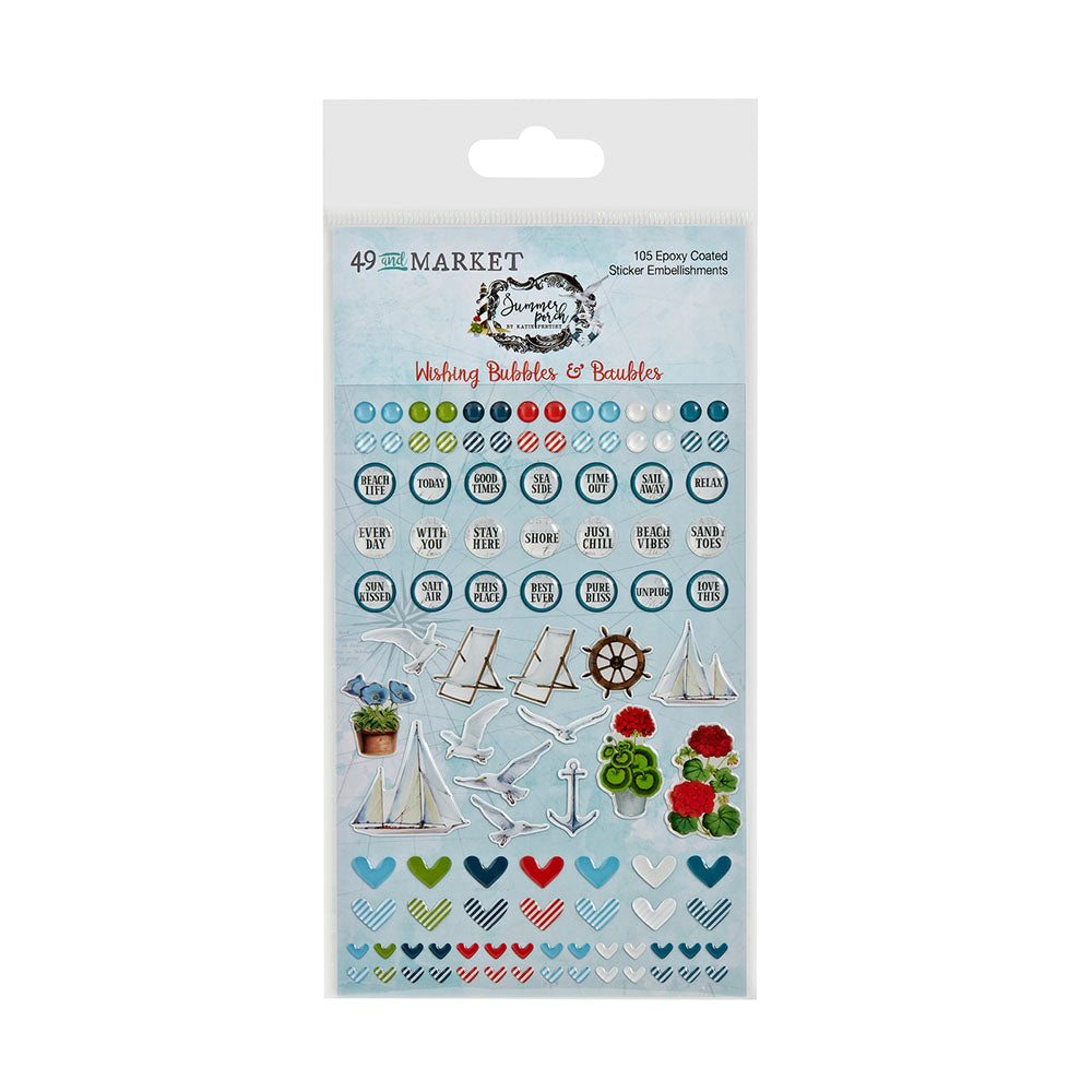 49 and Market SUMMER PORCH Wishing Bubbles &amp; Baubles Stickers