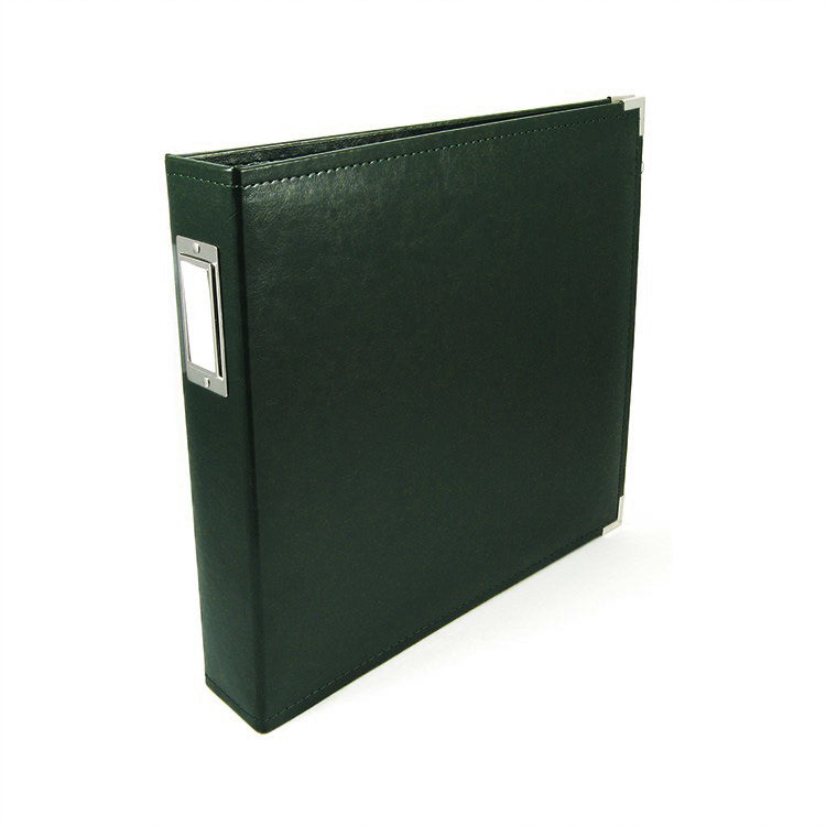 We R Classic Leather Album FOREST GREEN 12"X12" D Ring Memory Scrapbook