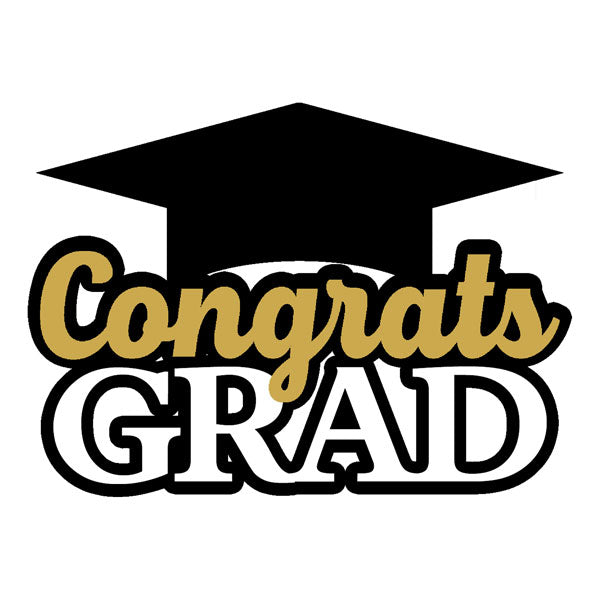 Scrapbook Customs CONGRATS GRAD HAT LASER Stickers