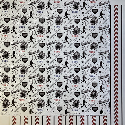 Scrapbooksrus CUBS BASEBALL 12&quot;X12&quot; Scrapbook Paper Kit 12 Sheets