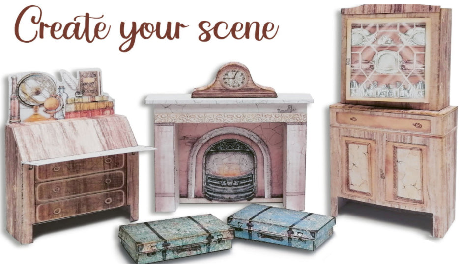 Stamperia Lady Vagabond Lifestyle MINIATURE DREAM ROOM 3D Paper Kit