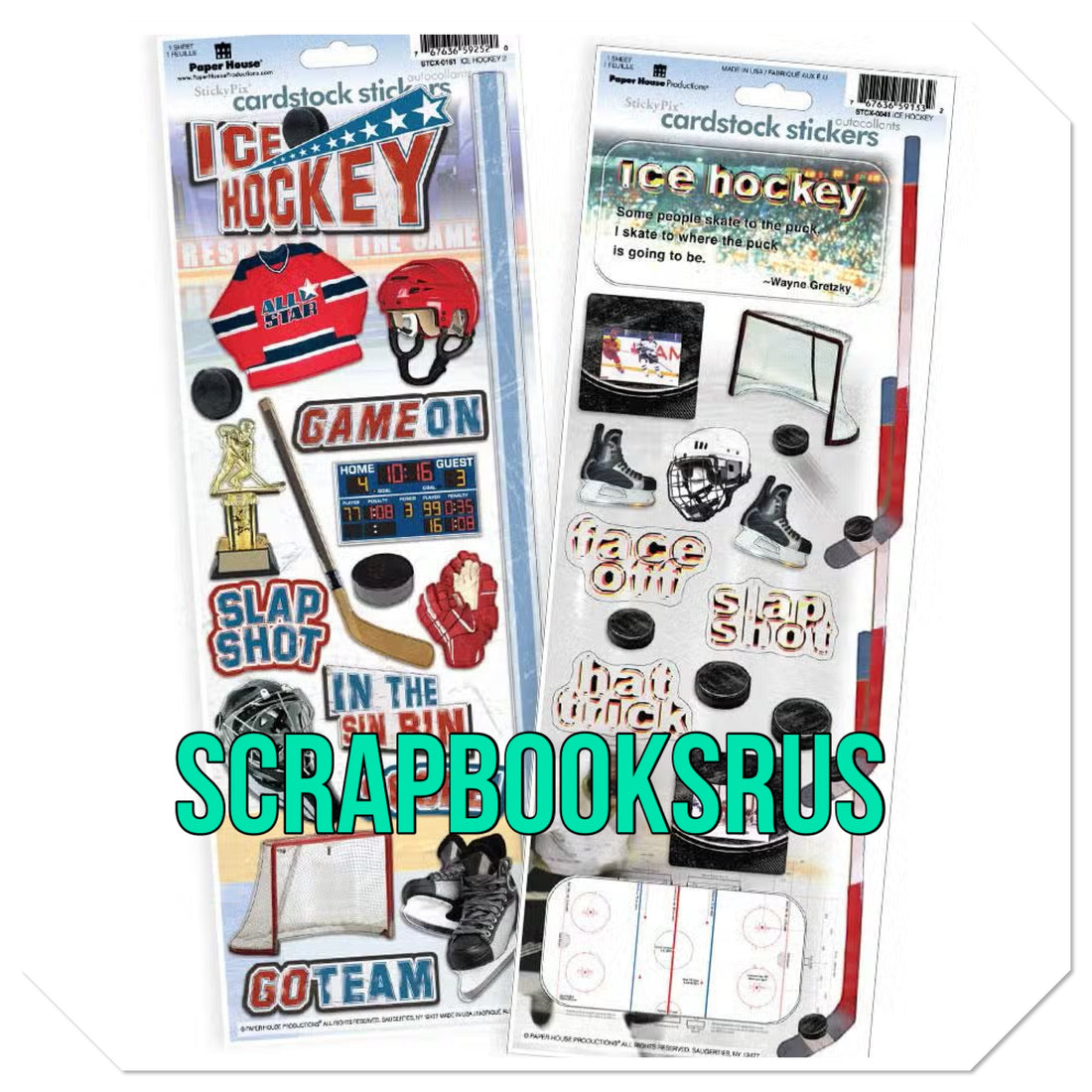 Paper House ICE HOCKEY Cardstock Sticker Value Pack