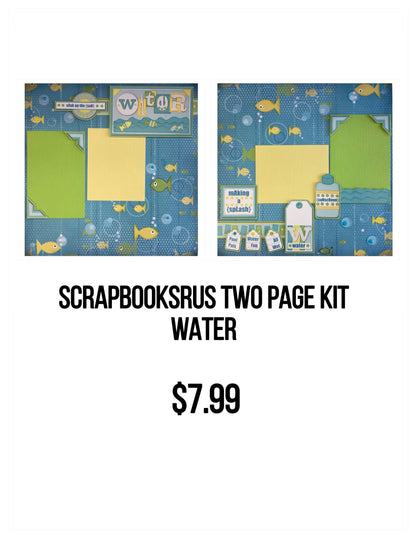 Page Kit (2) WATER 12X12 Scrapbook Layouts