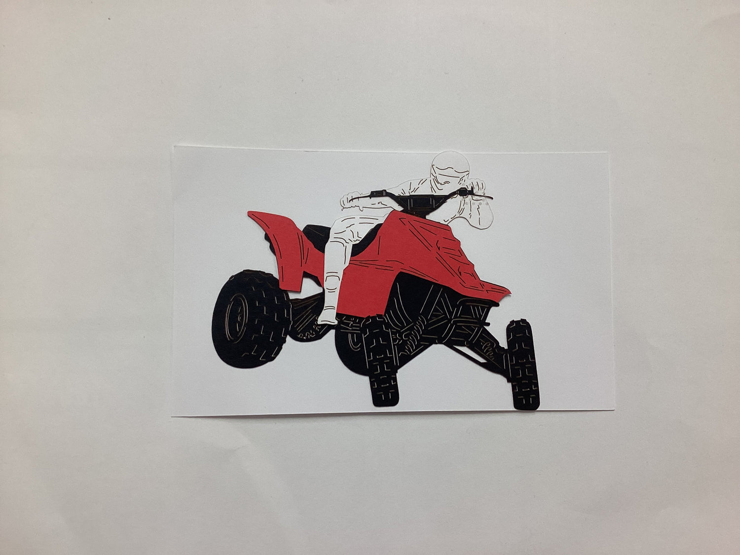 FOUR WHEELER w/Rider Laser Cut 3pc Scrapbook Customs