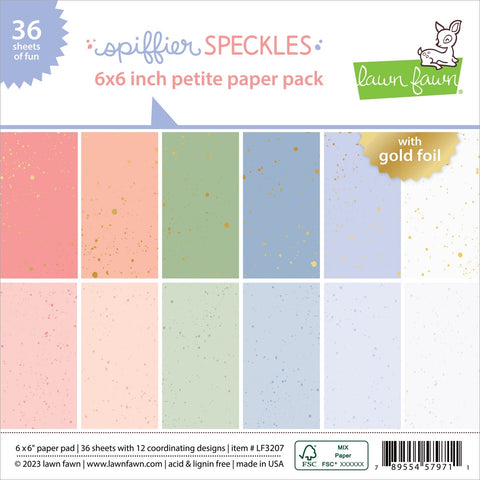 Lawn Fawn SPIFFIER SPECKLES 6"X6" Paper Pad 36pc