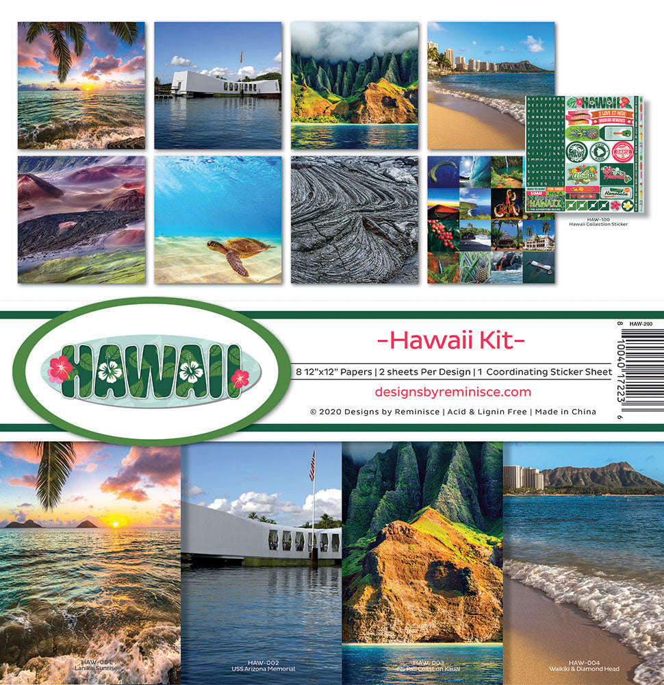 Reminisce HAWAII 12&quot;X12&quot; Scrapbook Kit 9pc