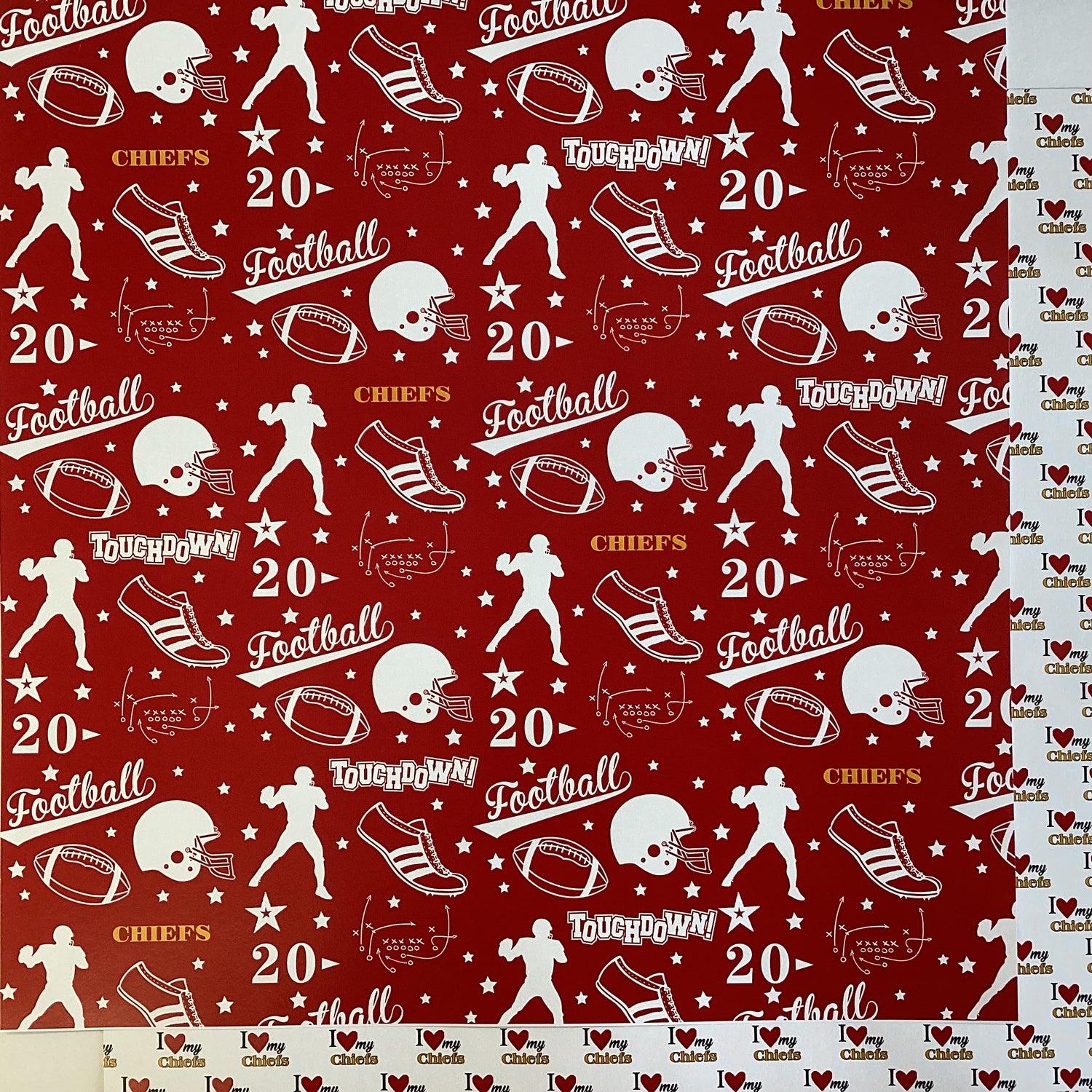 Scrapbooksrus CHIEFS FOOTBALL 12&quot;X12&quot; Scrapbook Paper Kit 12 Sheets