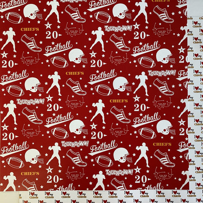 Scrapbooksrus CHIEFS FOOTBALL 12&quot;X12&quot; Scrapbook Paper Kit 12 Sheets