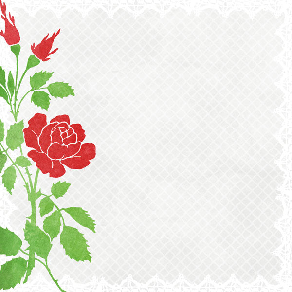 Magical ROSE &amp; DIAMONDS 12&quot;X12&quot; Scrapbook Paper