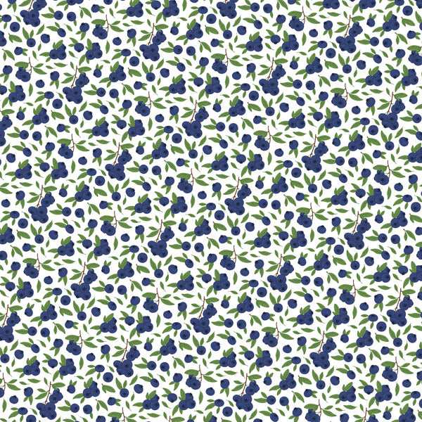 Scrapbook Customs BLUEBERRIES FRUIT GINGHAM 12"X12" Scrapbook Paper