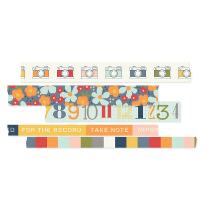 Simple Stories FOR THE RECORD Washi Tape 5 Rolls