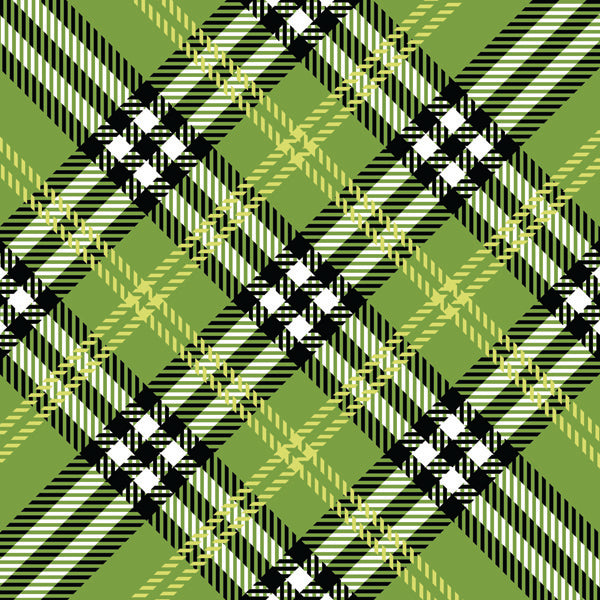 Scrapbook Customs IRELAND SIGHTSEEING PATTERN 12X12 Green Plaid Paper