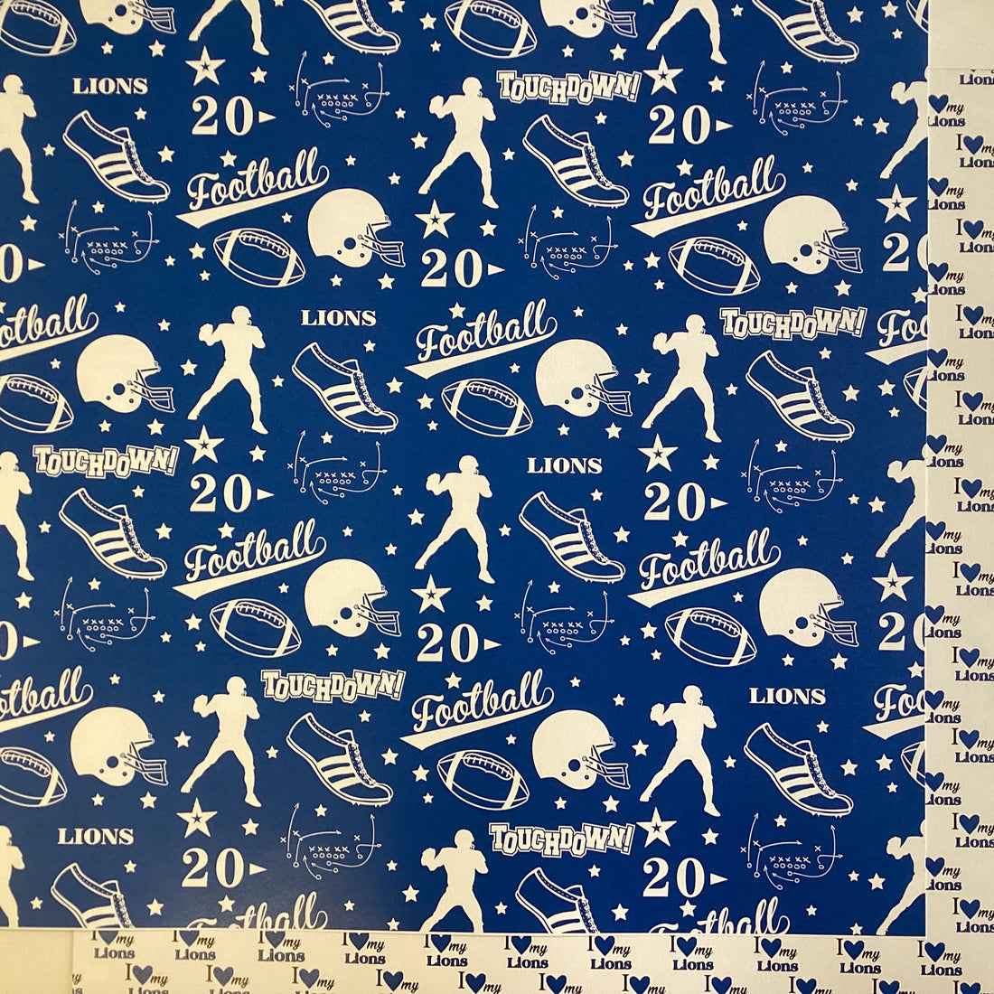 Scrapbooksrus LIONS FOOTBALL 12"X12" Scrapbook Paper Kit 12 Sheets