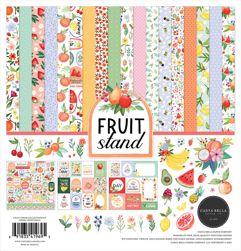 Carta Bella 12&quot;x12&quot; FRUIT STAND COLLECTION KIT 13pc