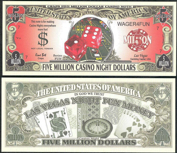 Paper Money CASINO NIGHT Novelty Dollars