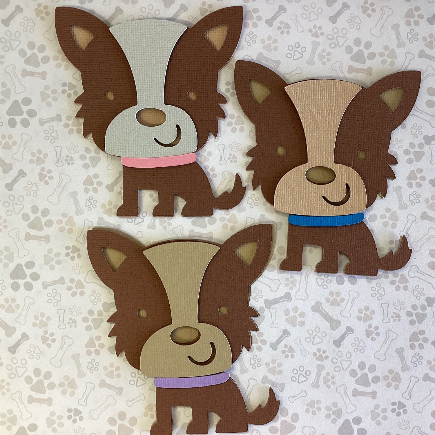 Diecut TERRIER PUPPY Dog 3D Die Cut Embellishment 4”