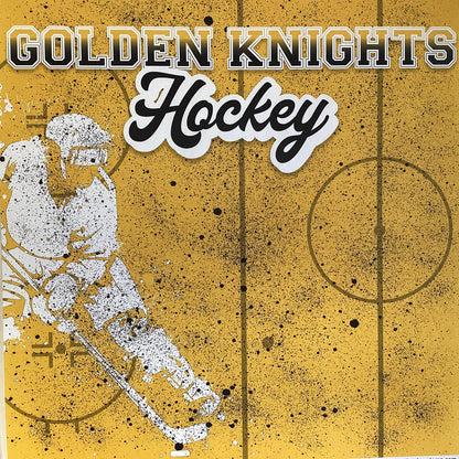 Hockey Paint Splatter GOLDEN KNIGHTS 12”X12” Scrapbook Paper