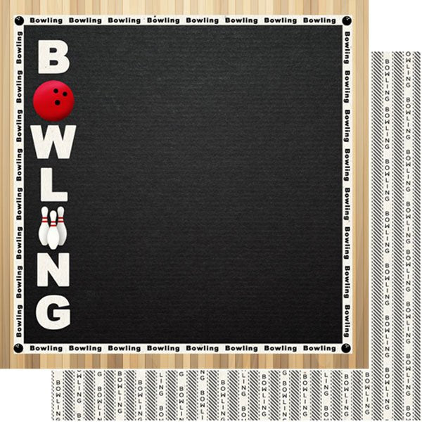 Scrapbook Customs BOWLING CRAFT 12”X12” Scrapbook Paper