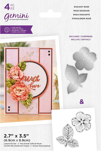 Gemini RADIANT ROSE Stamp and Die Set 4pc