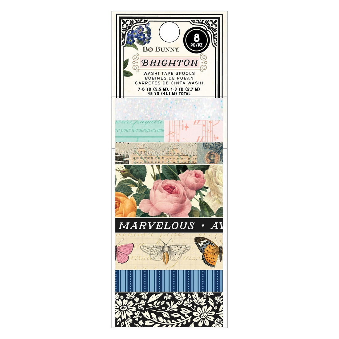 Bo Bunny BRIGHTON Washi Tape 8 Rolls