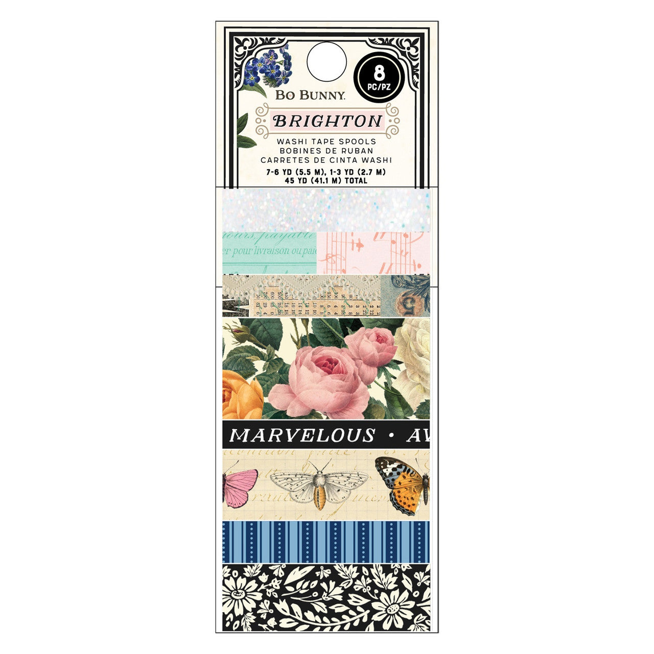 Bo Bunny BRIGHTON Washi Tape 8 Rolls