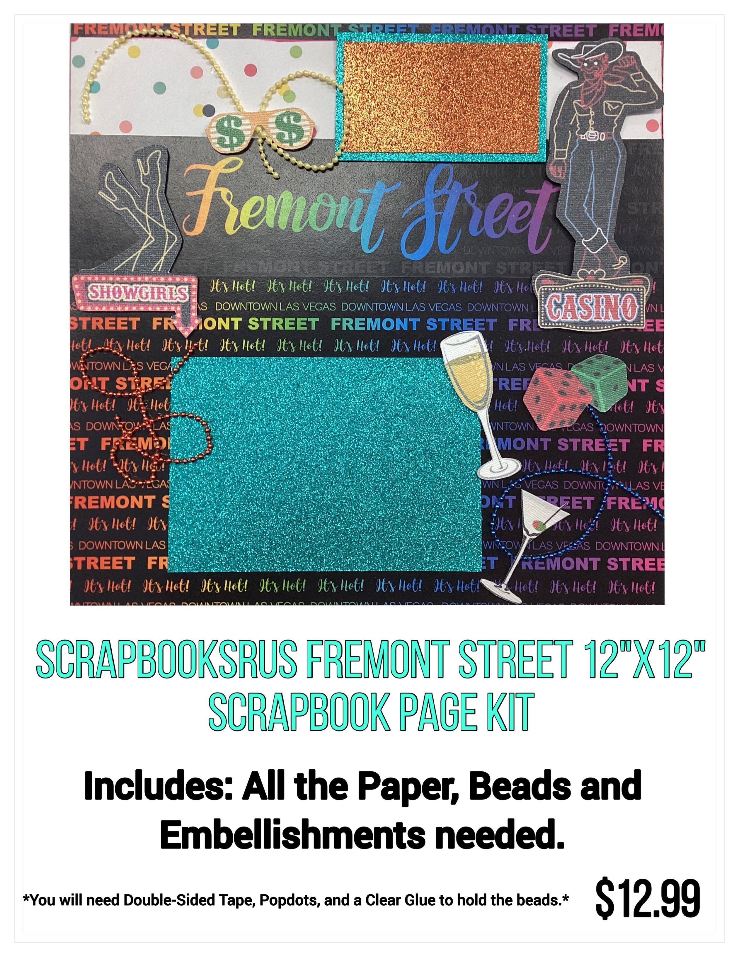 ScrapbooksRUs FREMONT STREET 12&quot;X12&quot; Scrapbook Page Kit