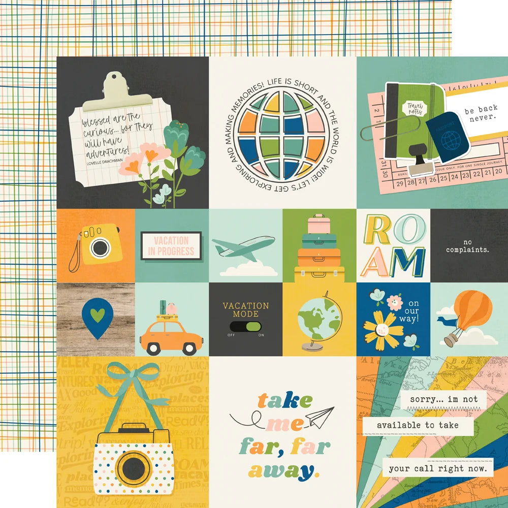 Simple Stories HAPPY TRAVELS 12”X12” Scrapbook Paper