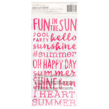 Thickers Pebbles Fun in the Sun SUNSHINE Puffy Phrase Stickers 118pc