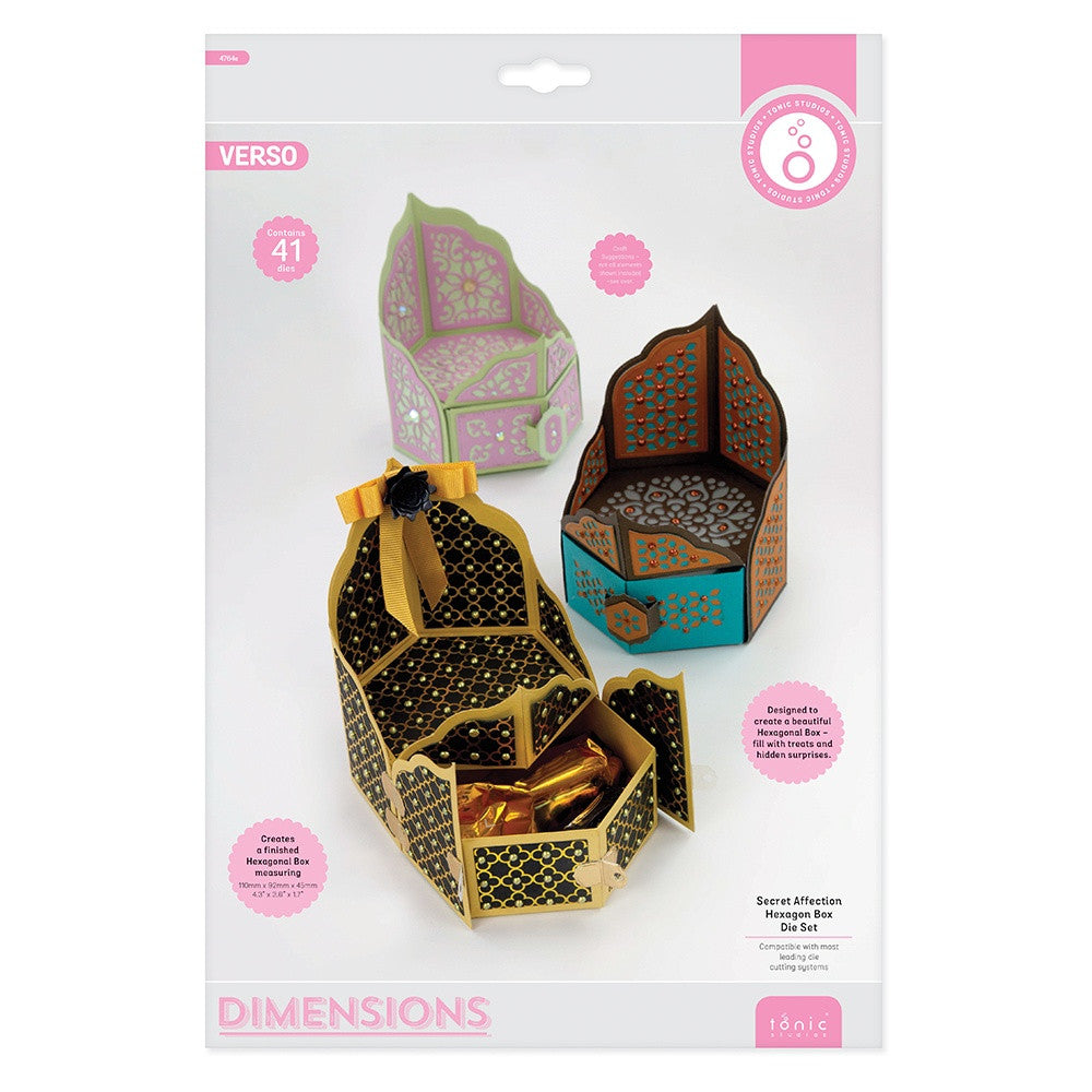 Tonic Studios SECRET AFFECTION HEXAGON Box Die Set