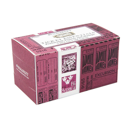 49 and Market Vintage Bits TICKET ESSENTIALS PLUM Perforated Tickets &amp; Stamps 3 Rolls @Scrapbooksrus
