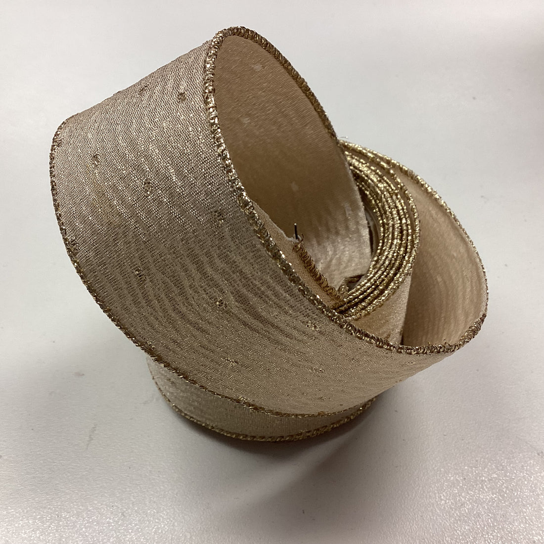 Scrapbooksrus Vintage GOLD WIRE EDGE Ribbon Trim 2”X1yd