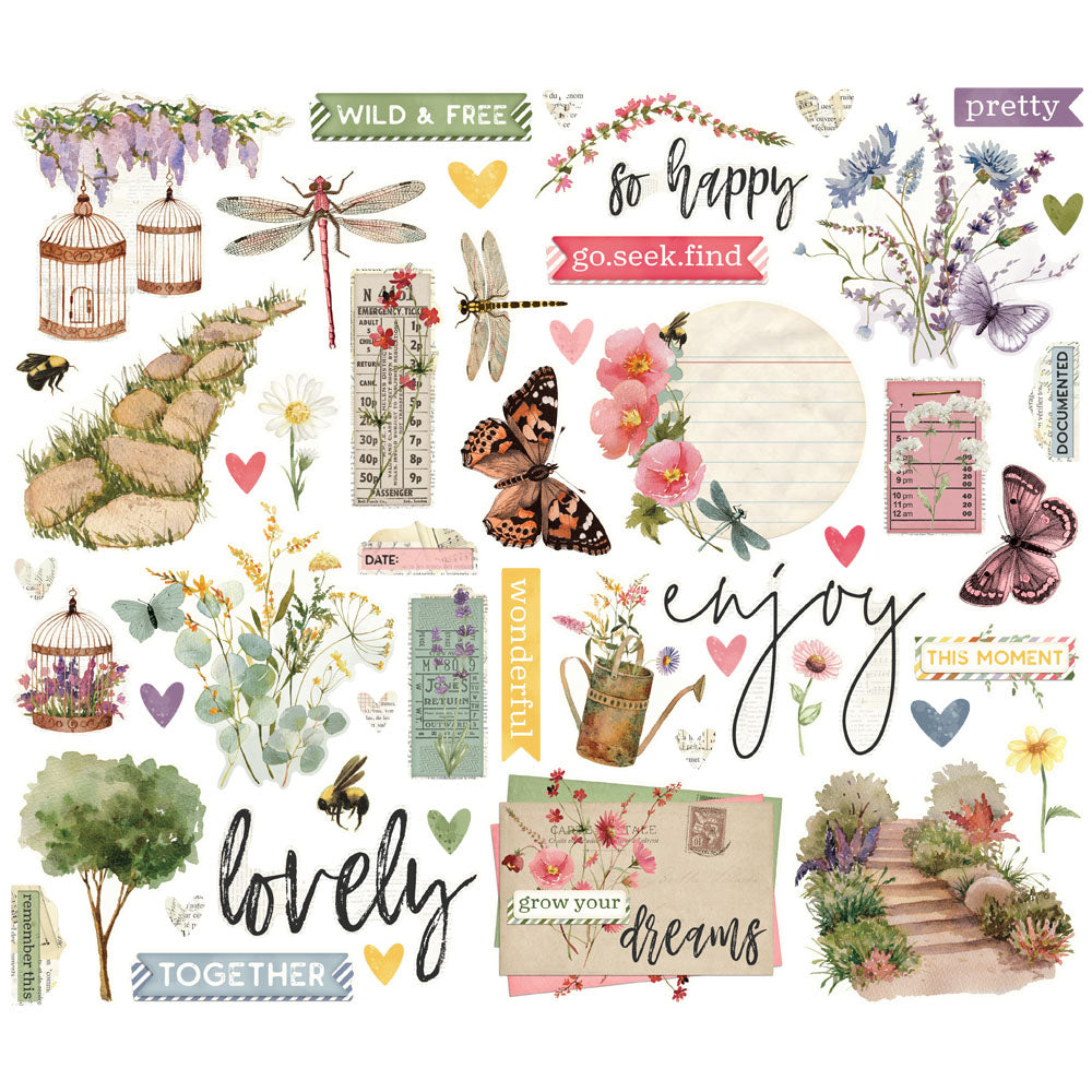Simple Stories Simple Pages SIMPLE VINTAGE MEADOW FLOWERS Bits &amp; Pieces