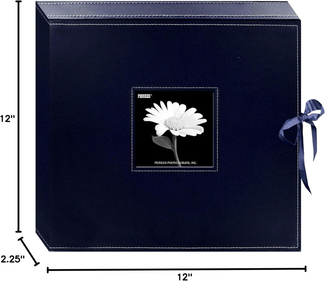 Pioneer Sewn SCRAPBOOK BOX NAVY BLUE 12"X12" Memory Scrapbook Album