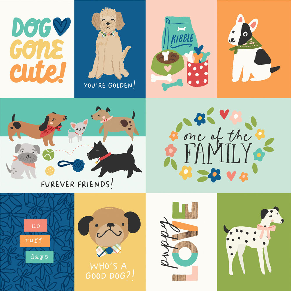Simple Stories FUR BABY DOG 12”X12” Scrapbook Paper