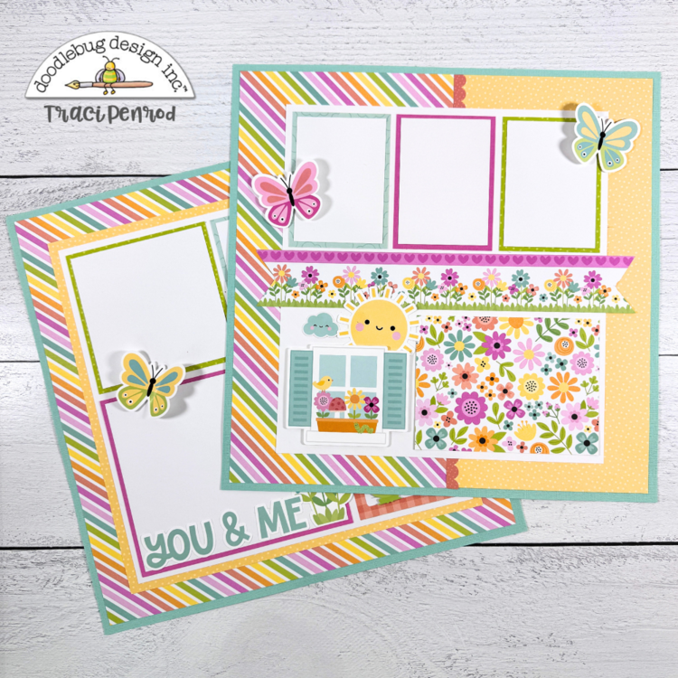 Doodlebug BUTTERFLY KISSES 12X12 Paper Pack 13pc