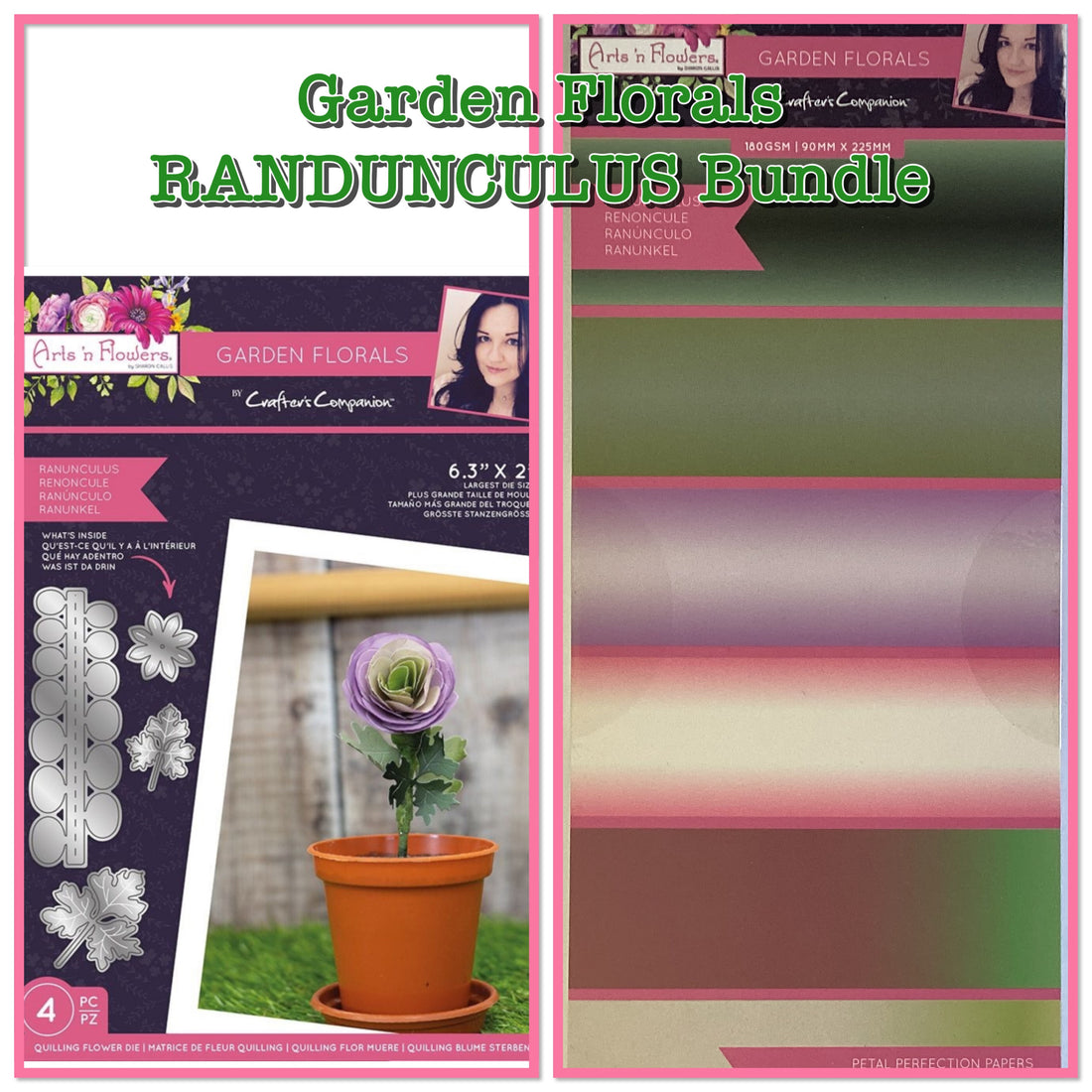 Crafter’s Companion Garden Florals RANDUNCULUS BUNDLE Flower Die