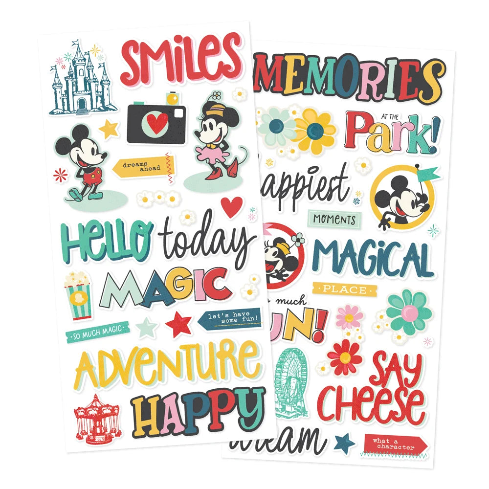 Simple Stories SAY CHEESE HAPPIEST PLACE Foam Stickers 48pc