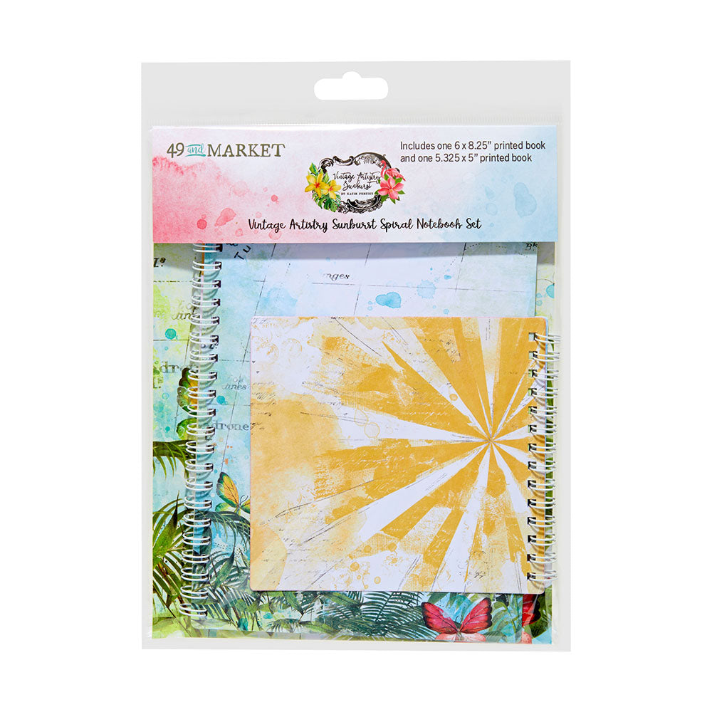 49 and Market Vintage Artistry SUNBURST SPIRAL NOTEBOOK SET