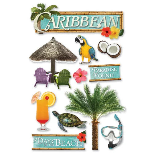 Paper House CARIBBEAN 3D Stickers 11pc