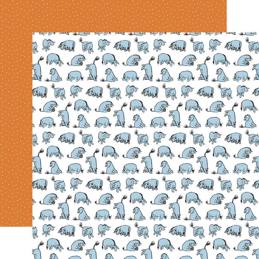 Echo Park The House At Pooh Corner OH EEYORE 12X12 Scrapbook Paper