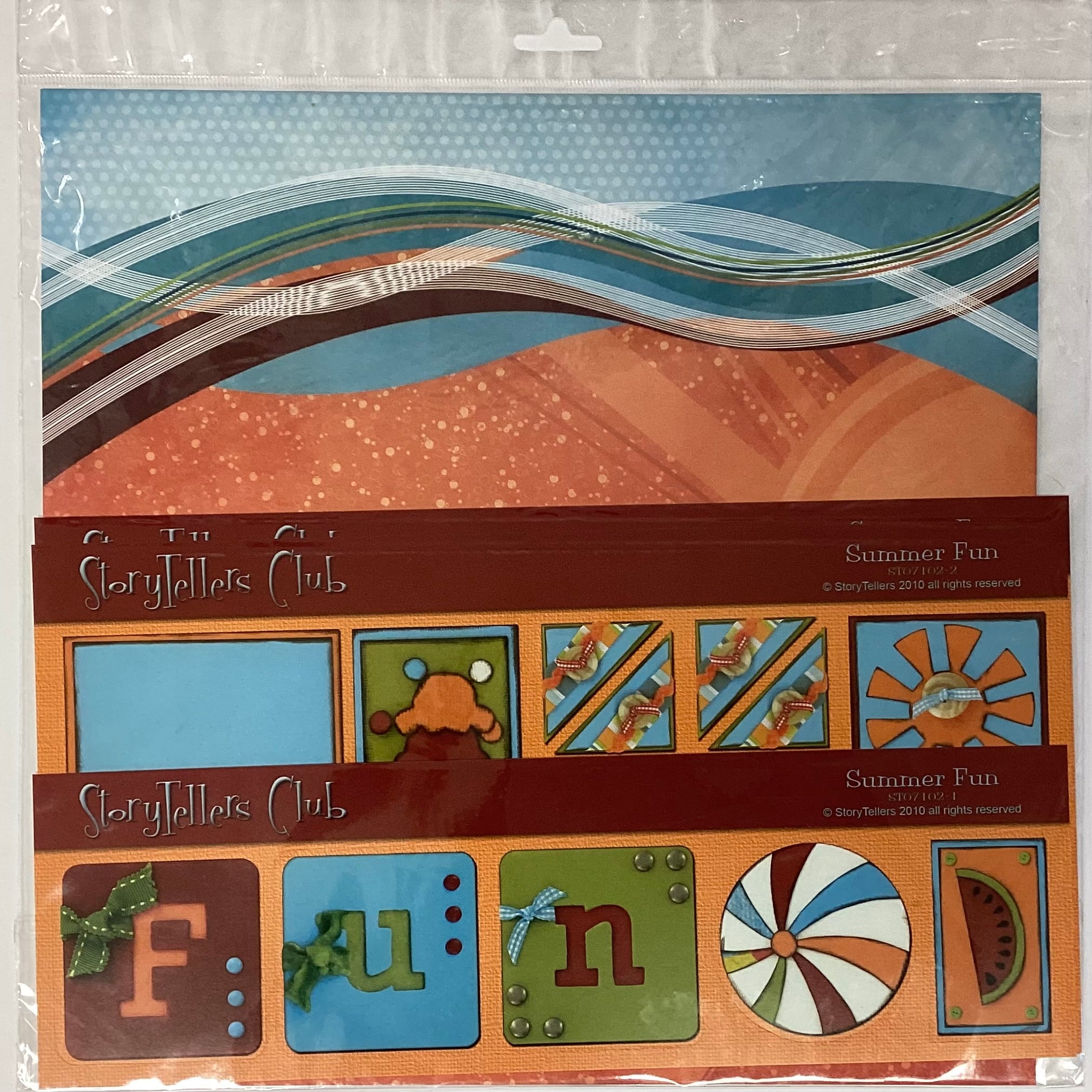 Storytellers SUMMER FUN KIT 12&quot;X12&quot; Scrapbook Paper &amp; DieCuts 5pc