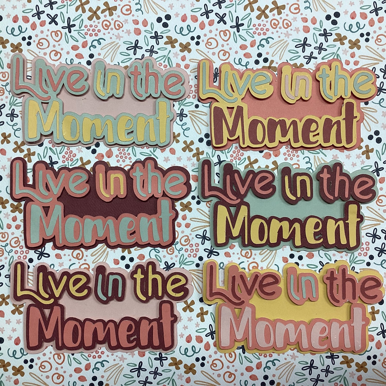 Scrapbooksrus Diecut LIVE IN THE MOMENT Word Die Cuts