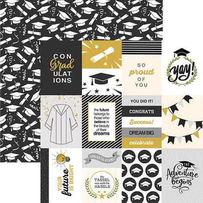 Paper House GRADUATION TAGS 12X12 Scrapbook Sheet