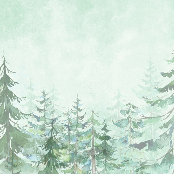 National Park WATERCOLOR TREES 12&quot;X12&quot; Scrapbook Paper