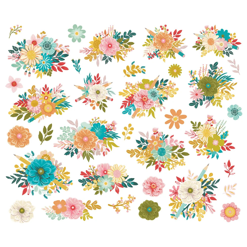 Simple Stories BOOK FAIR Floral Bits 34pc